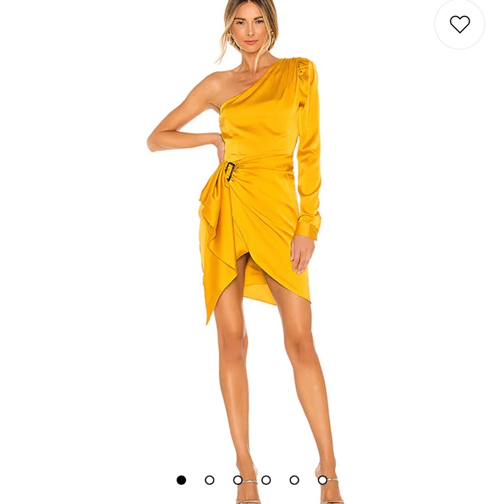 Yellow one shoulder dress